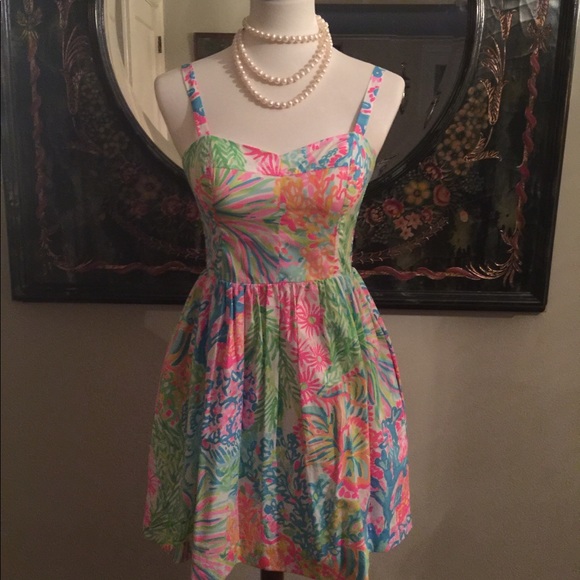 Robe D'été Sans Manches Lilly Pulitzer - Taille 8, Imprimé Fleurs Tiki, Excellent état